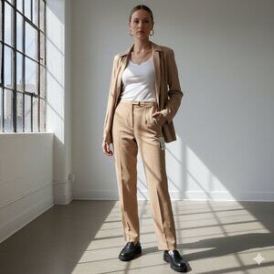 NWT Harve Benard Y2K Soft Office-Core Suit Set Tan Size 12